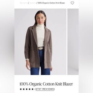 Quince Cotton Knit Blazer Heather Brown